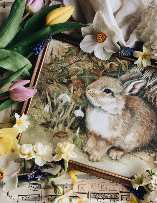 Vintage Elizabeth Walsh Rabbit Print