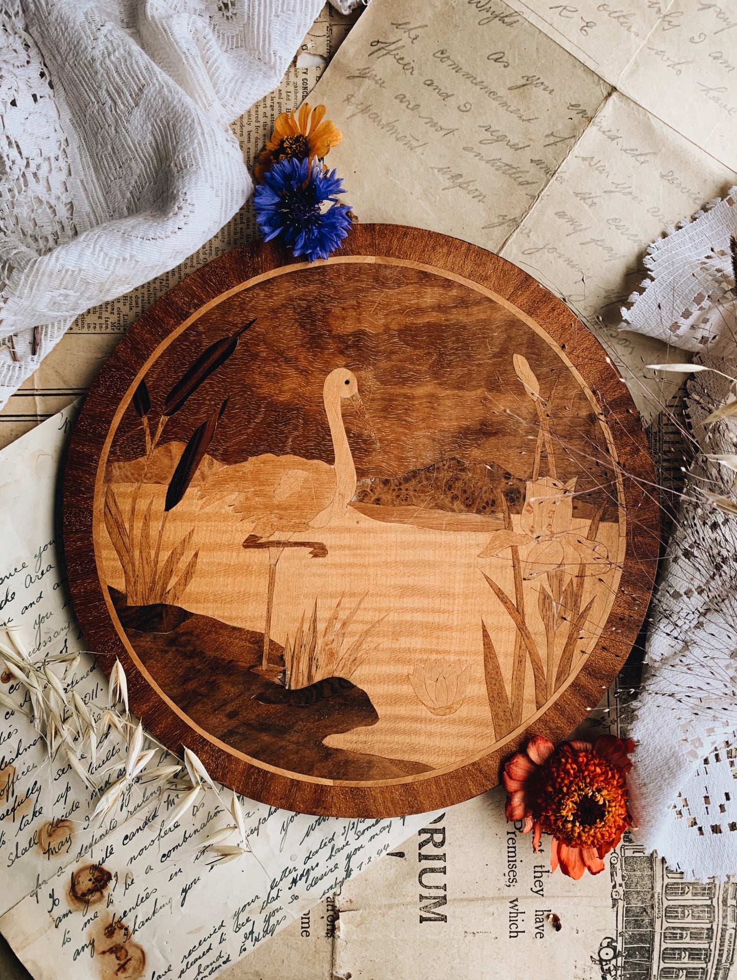 Vintage Stork Wooden Artwork