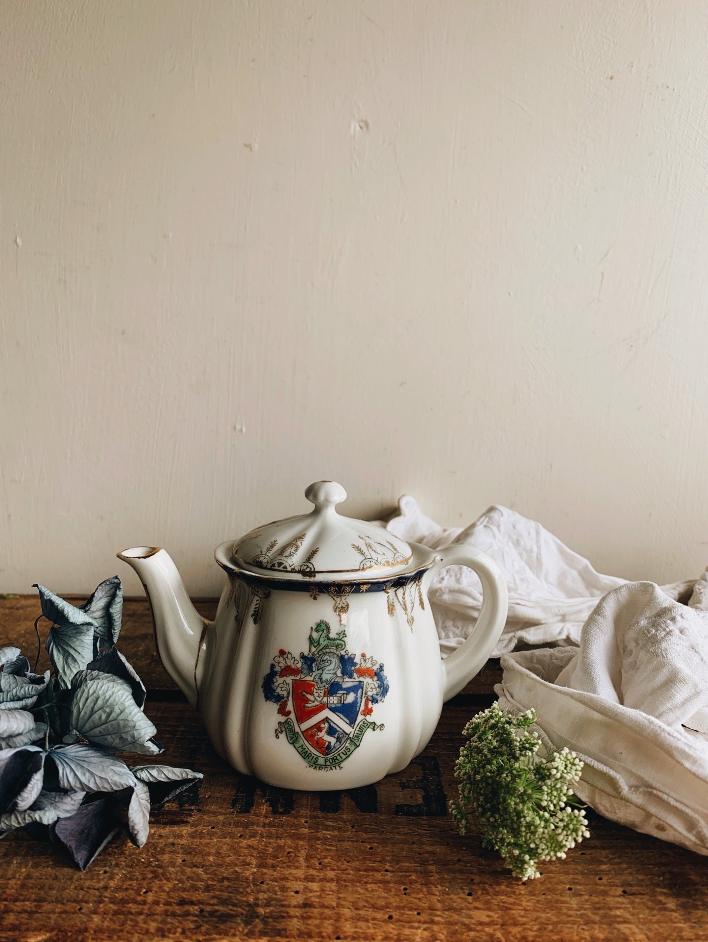 Small Antique Crested Teapot