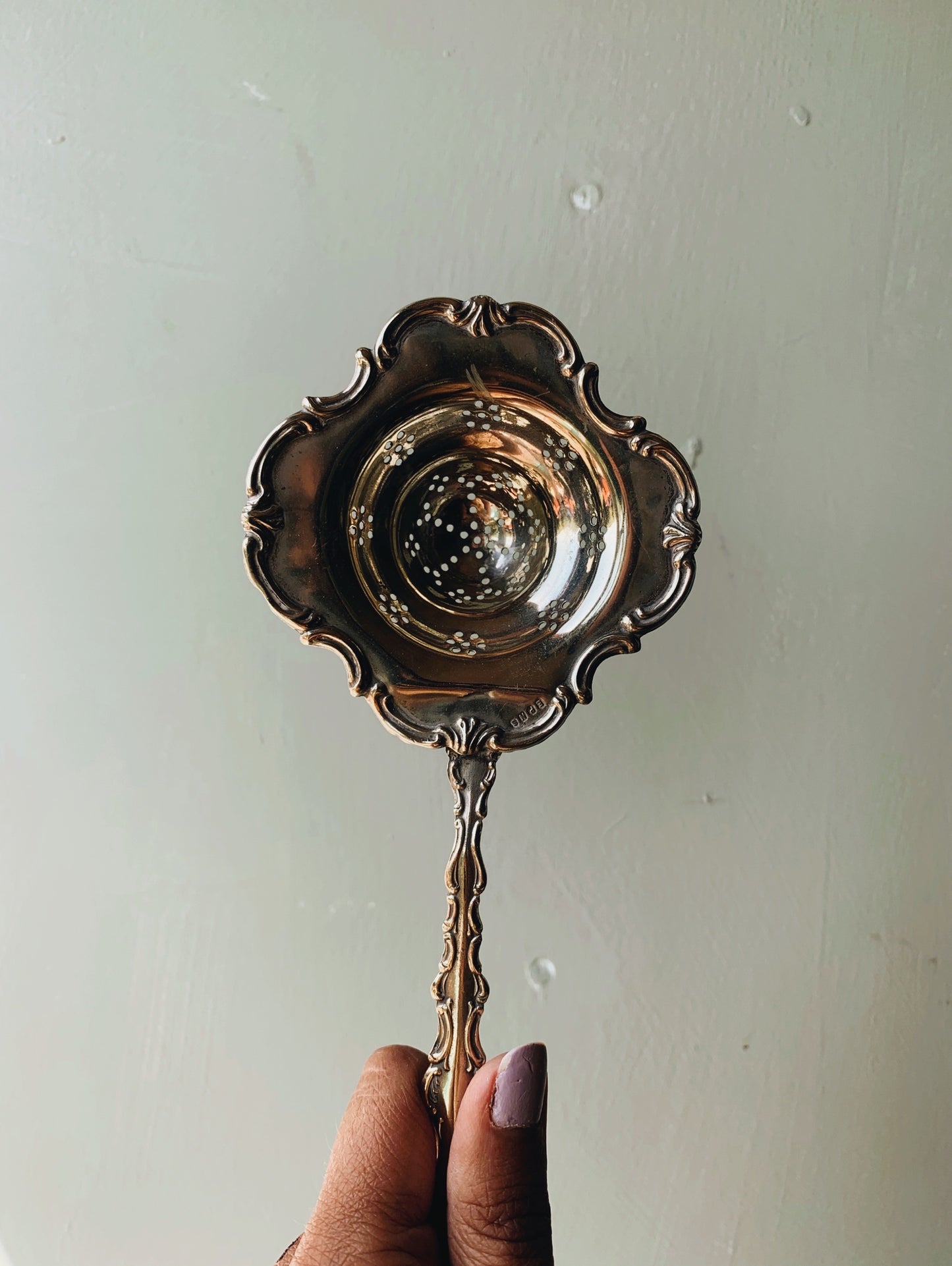 Antique Silver (plated) Decorative Tea Strainer
