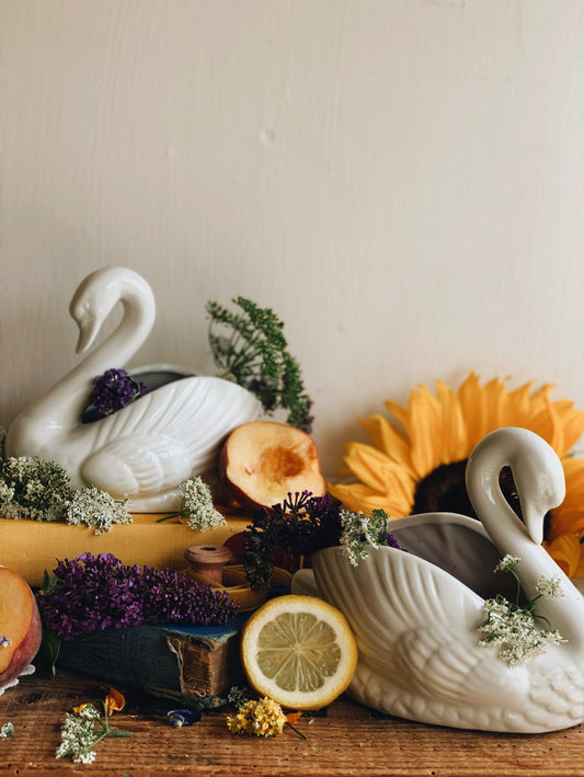 Vintage Swan Planter (two available)