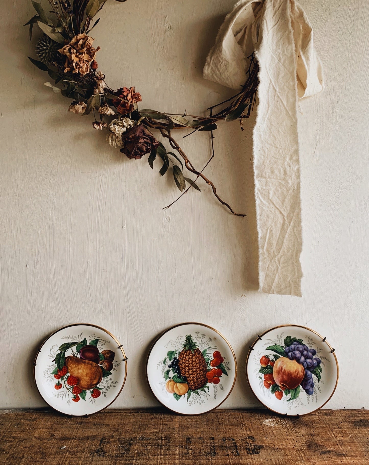 Vintage Fruits & Floral Wall Plates (sold separately)