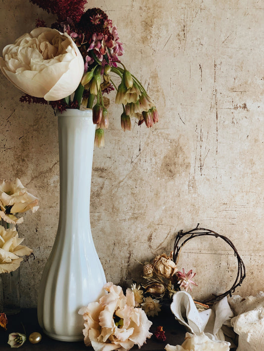 Vintage Milk Glass Vase