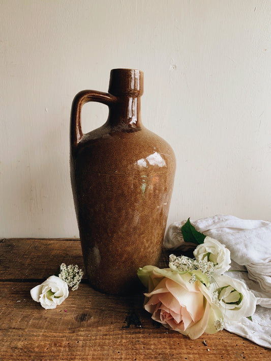 Vintage French Flagon Earthware Jug