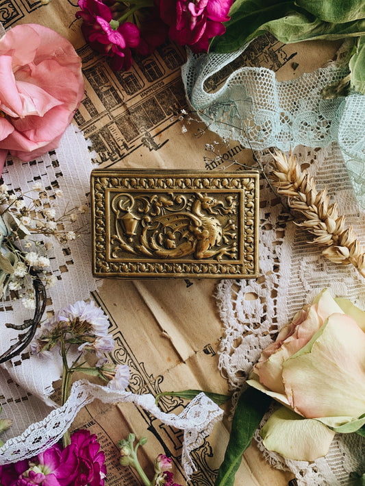 Vintage Brass Dragon Matchbox Holder