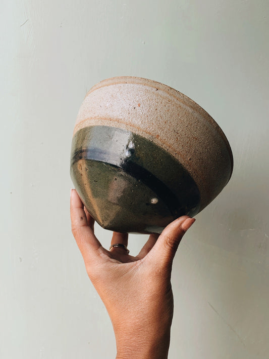 Large Ceramic Green Hand-thrown Planter