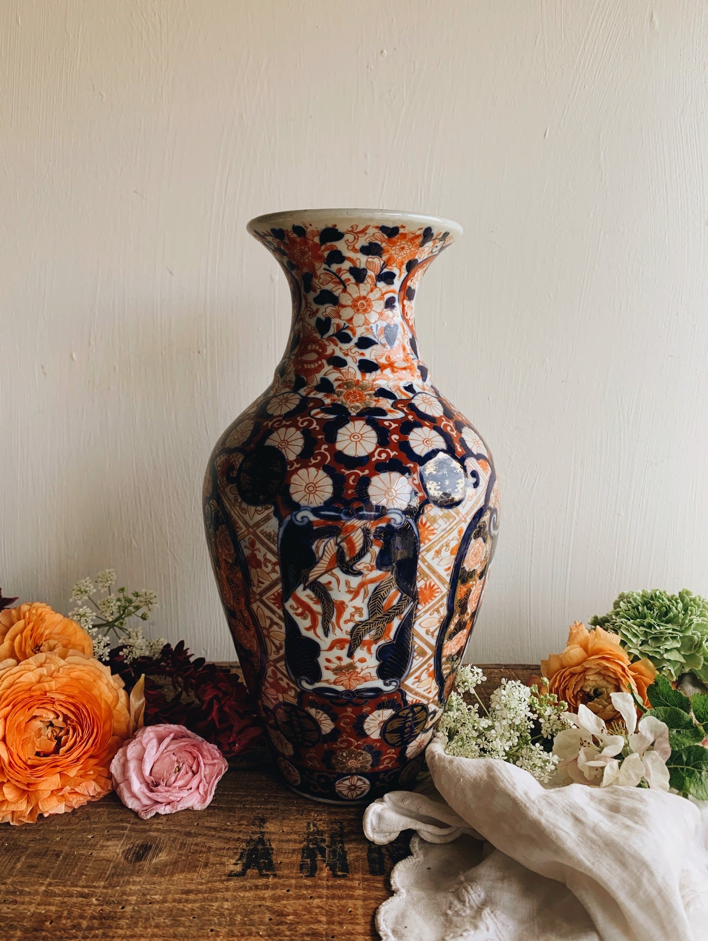 Antique Late 1800’s Hand~engraved Floral Vase