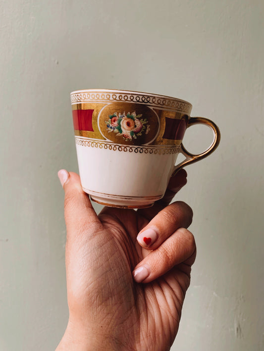 Antique Rose & Gilt Cup (three available sold separately)