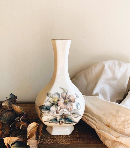 Vintage Royal Worcester Blue Blooms Vase