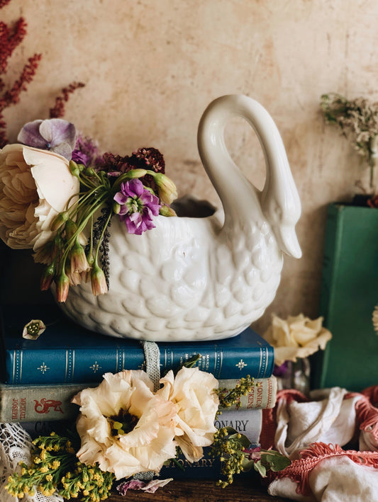 Vintage Swan Planter