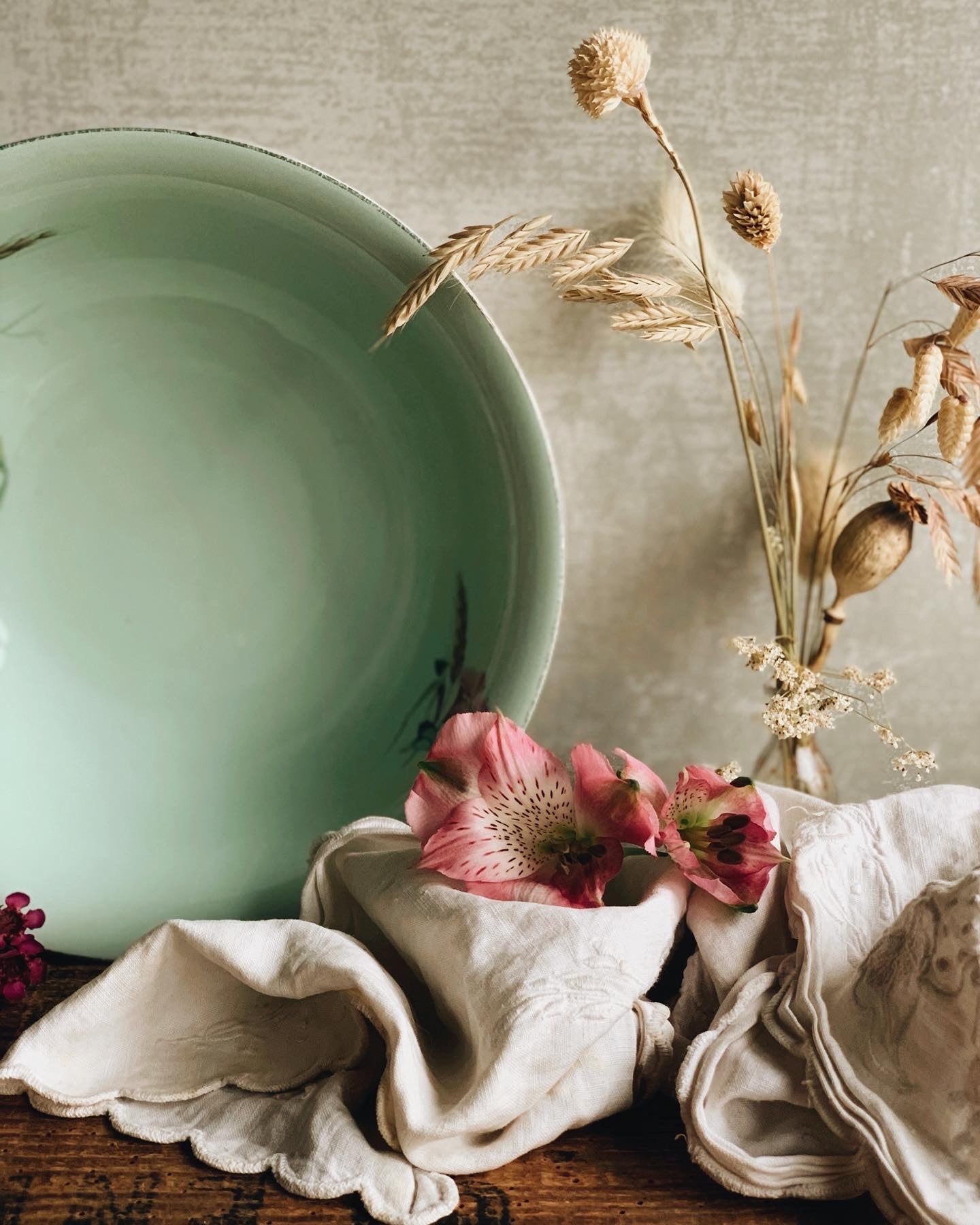 Vintage Mint Green Harvest Alfred Meakin Bowl