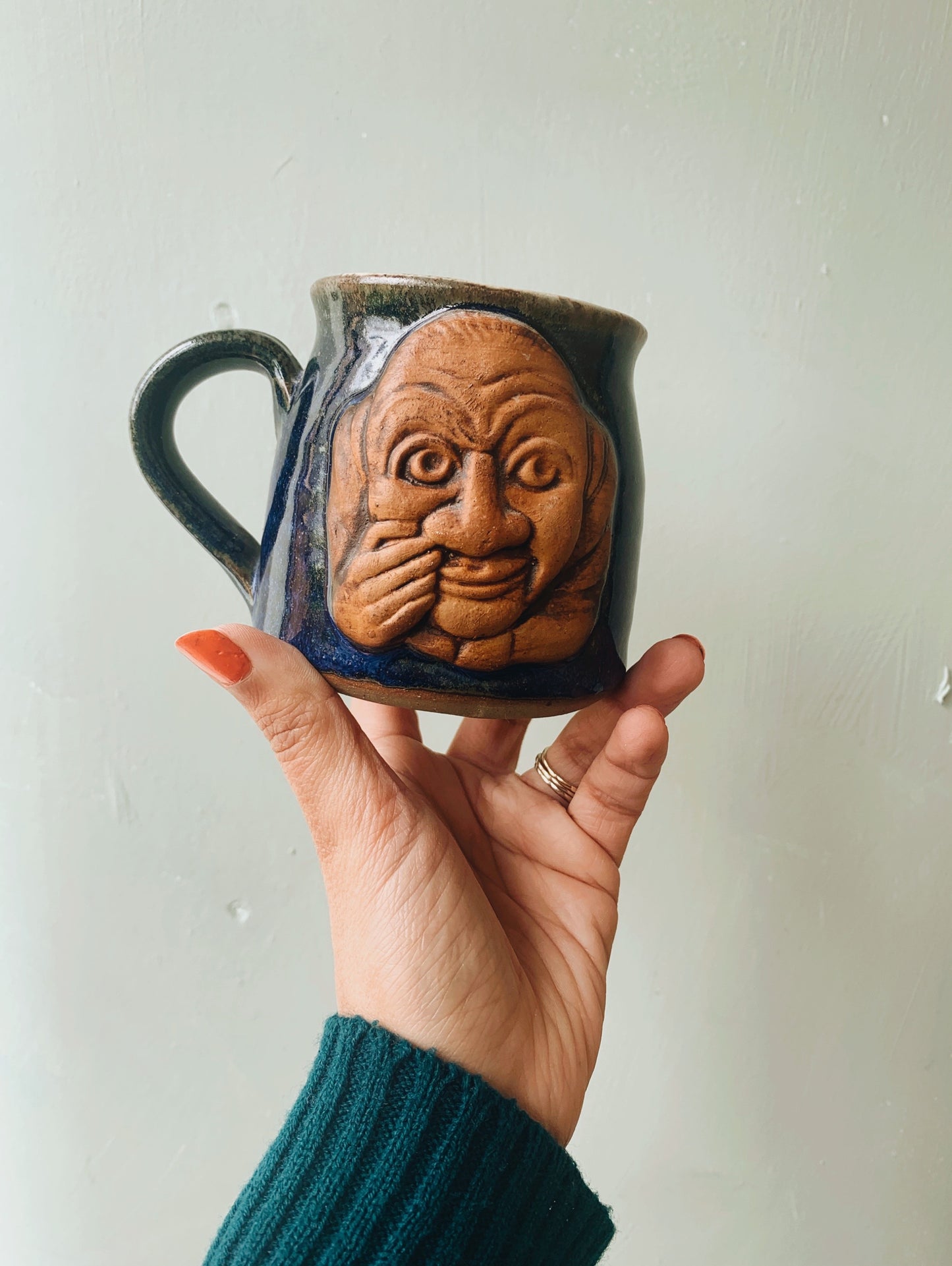 Rustic Hand~thrown Blue Glazed Mug