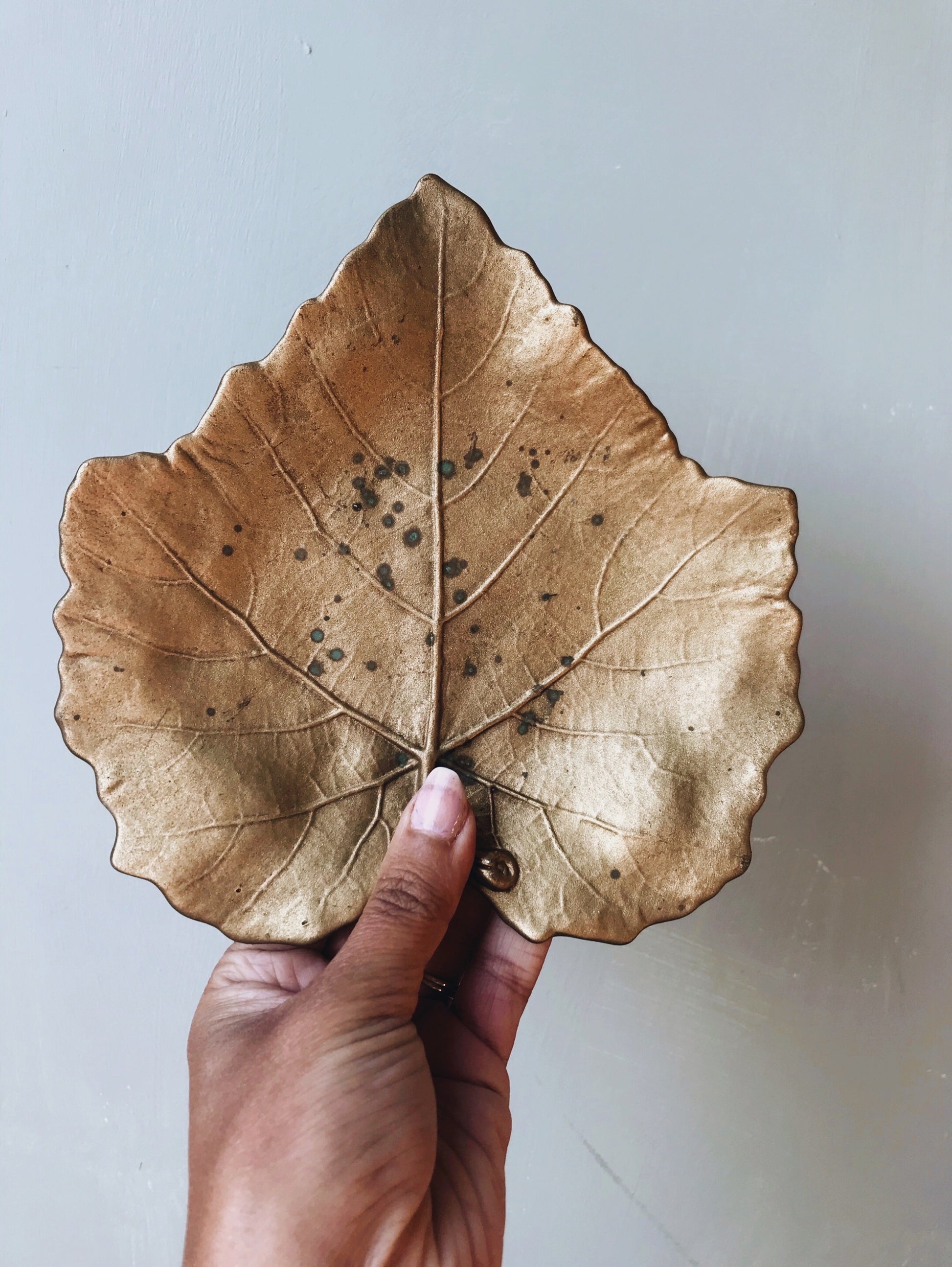 Ceramic Leaf Dish - Stone & Sage 