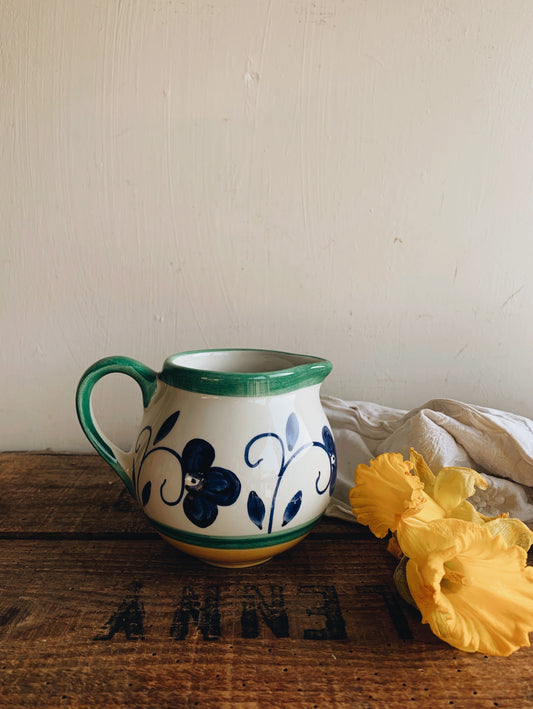 Rustic European Floral Jug