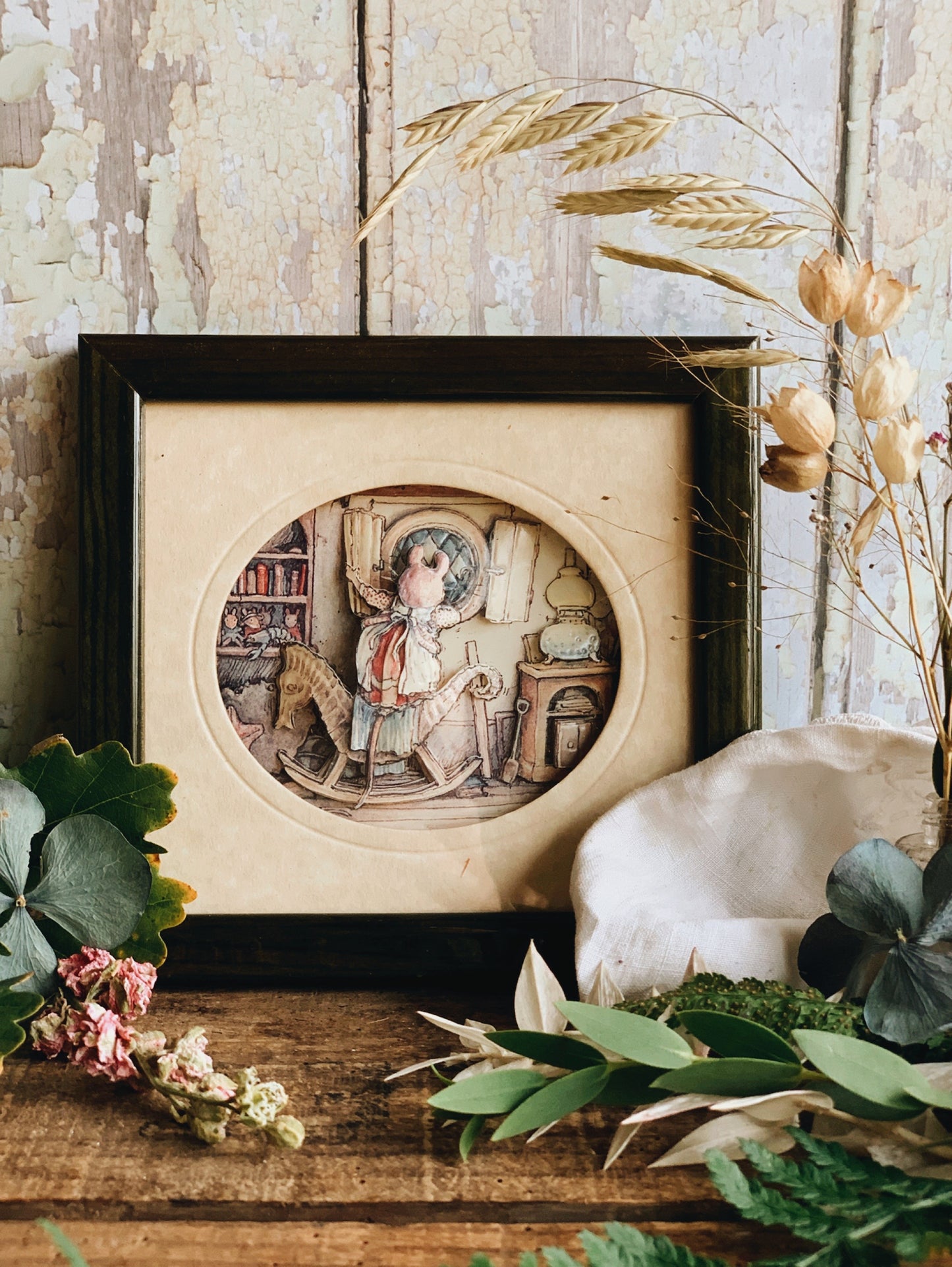 Vintage Mouse Narrative ~ 3D Decoupage Picture