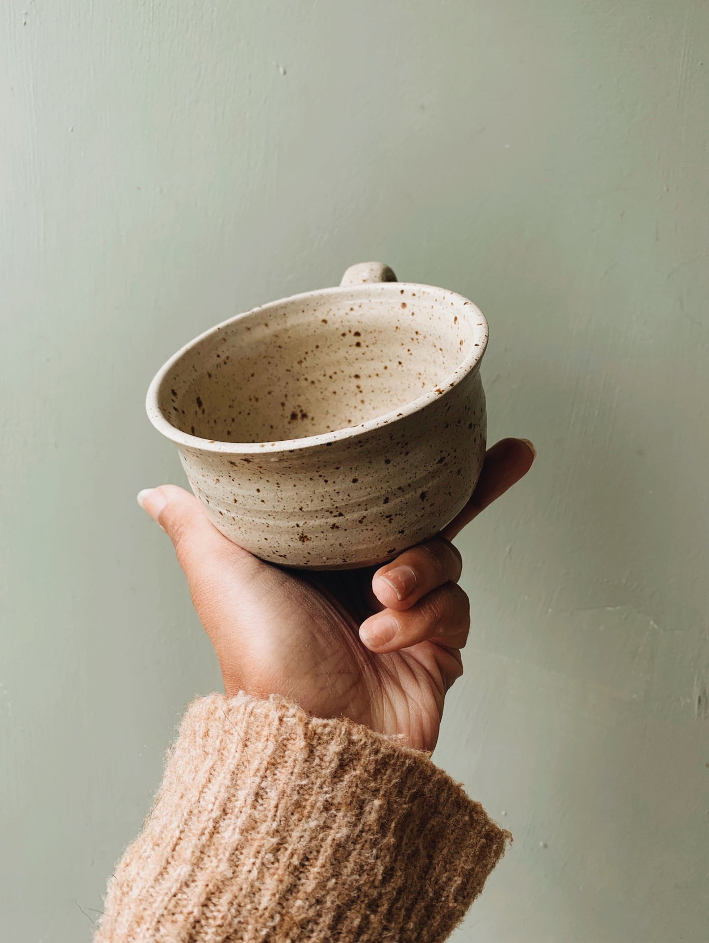 Rustic Hand~thrown Speckle Cup & Saucer (two sets available)