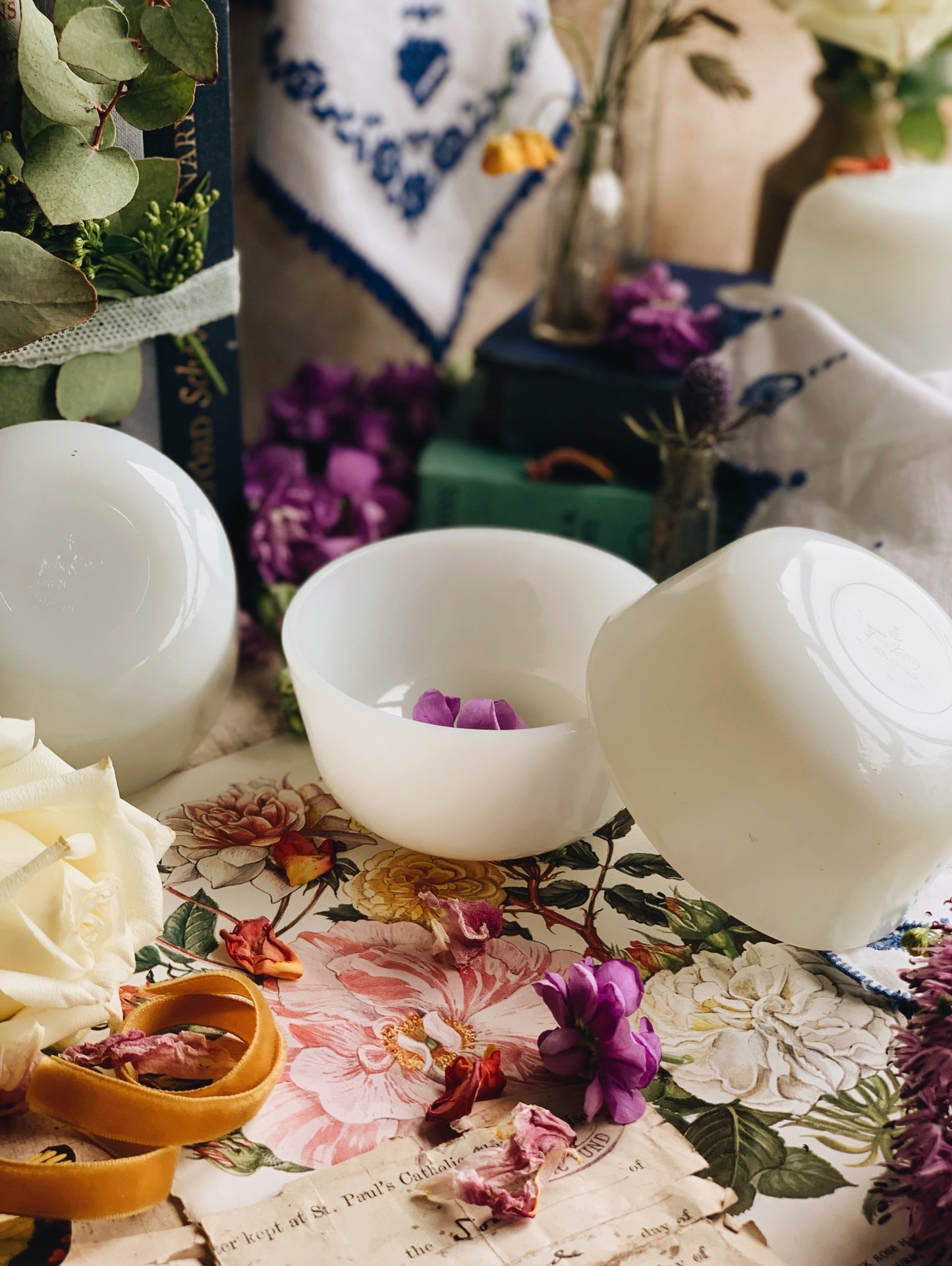 Vintage Anchor Hocking Milk Glass Dishes (four available sold separately)