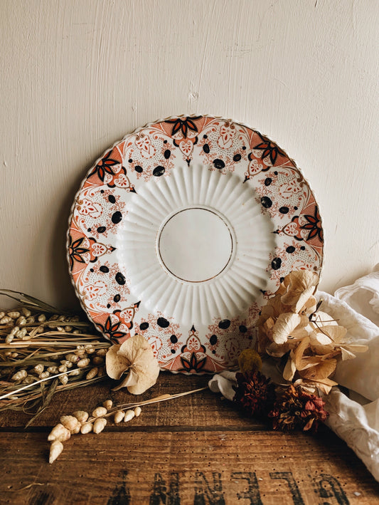 Antique Gilt Orange Floral Plates (sold separately UK shipping only)