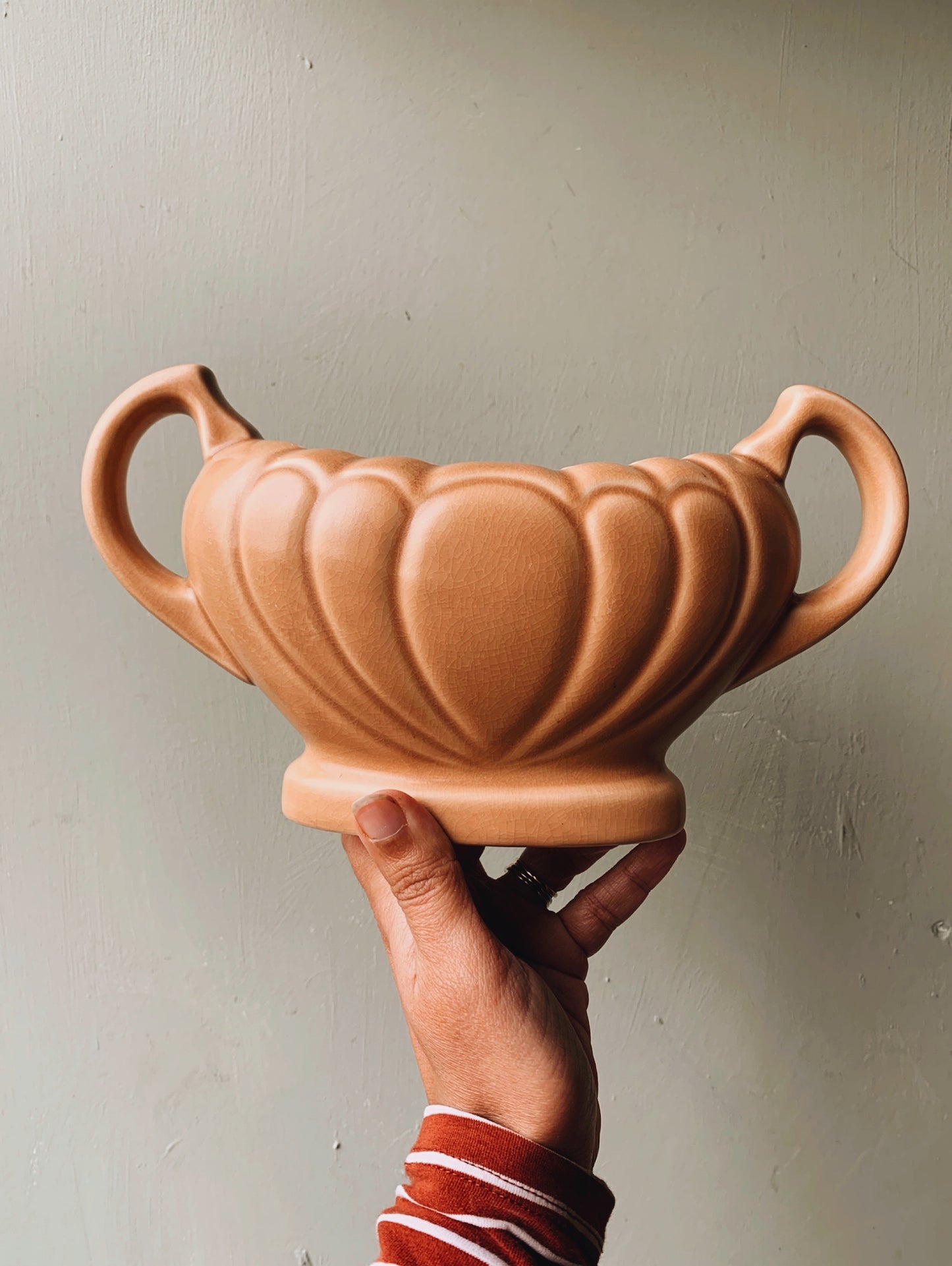 Vintage Autumn Peach Mantle Vase