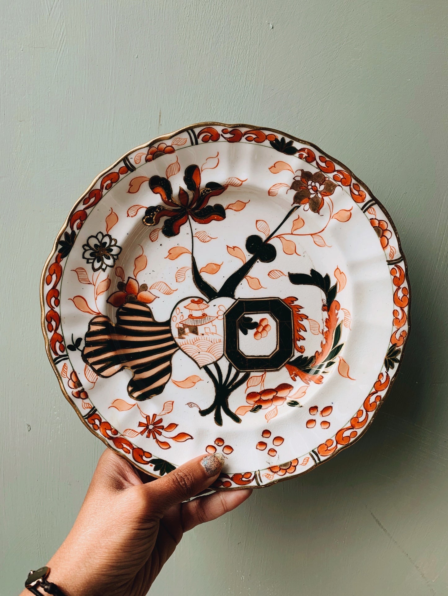 Vintage Orange Decorative Plate