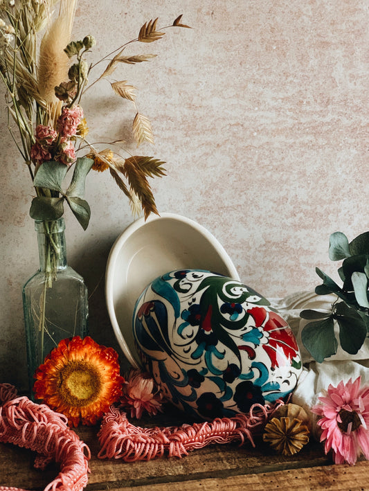 Rustic Hand~painted Pot