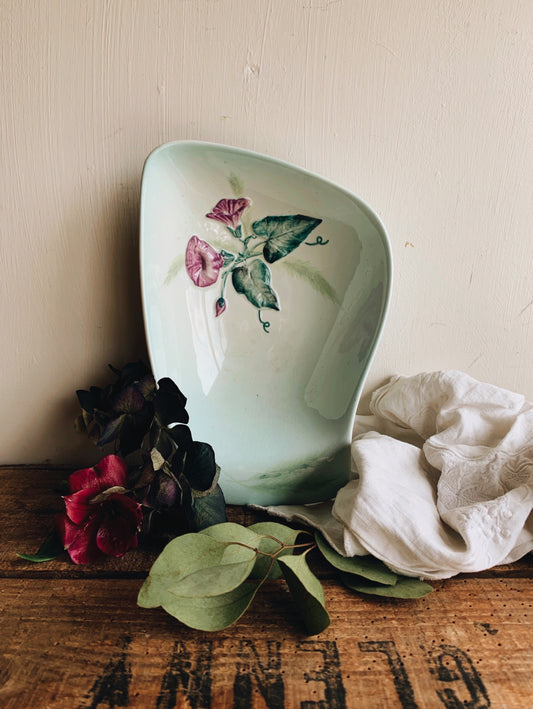 Vintage 1950’s Green & Purple Floral Carlton Dish