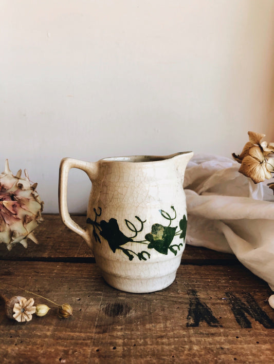 Antique late 1800’s Cream Ivy Jug