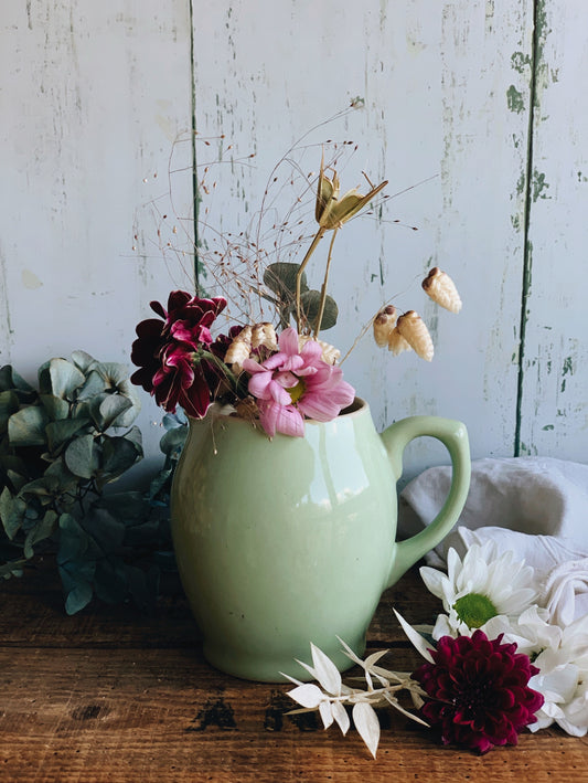 Vintage Green Half Pint Earthware