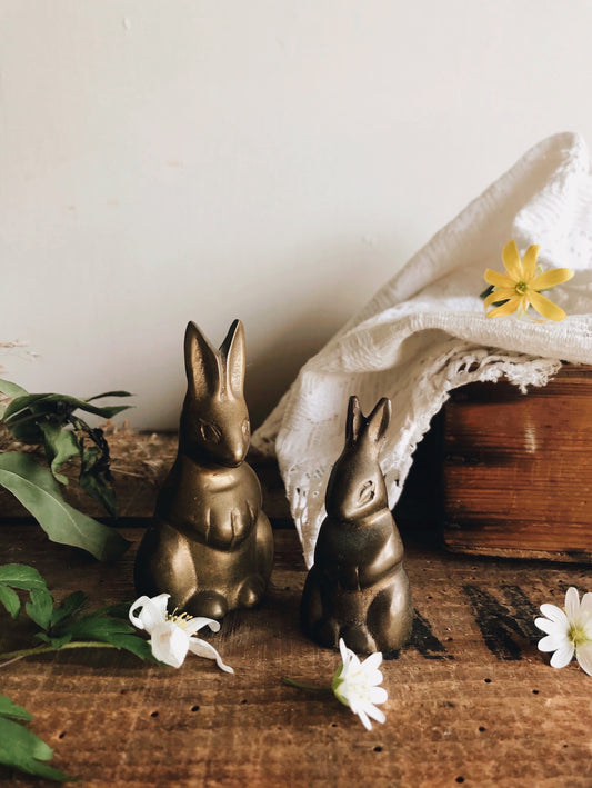 Vintage Brass Rabbits - Stone & Sage 
