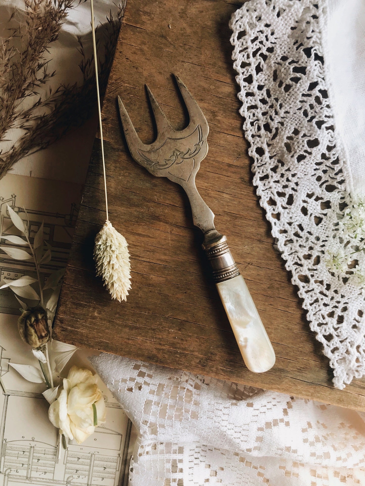 Antique Mother of Pearl Victorian Fork