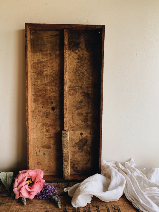 Large Vintage Rustic Painting Tray