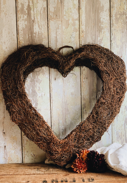 Extra Large Rustic Wooden Heart Wreath (UK SHIPPING ONLY)