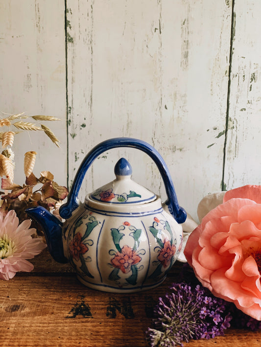 Vintage Miniature Floral Teapot