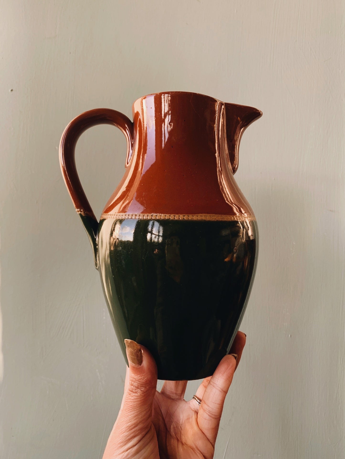 1940’s Green & Brown Bourne Denby Jug