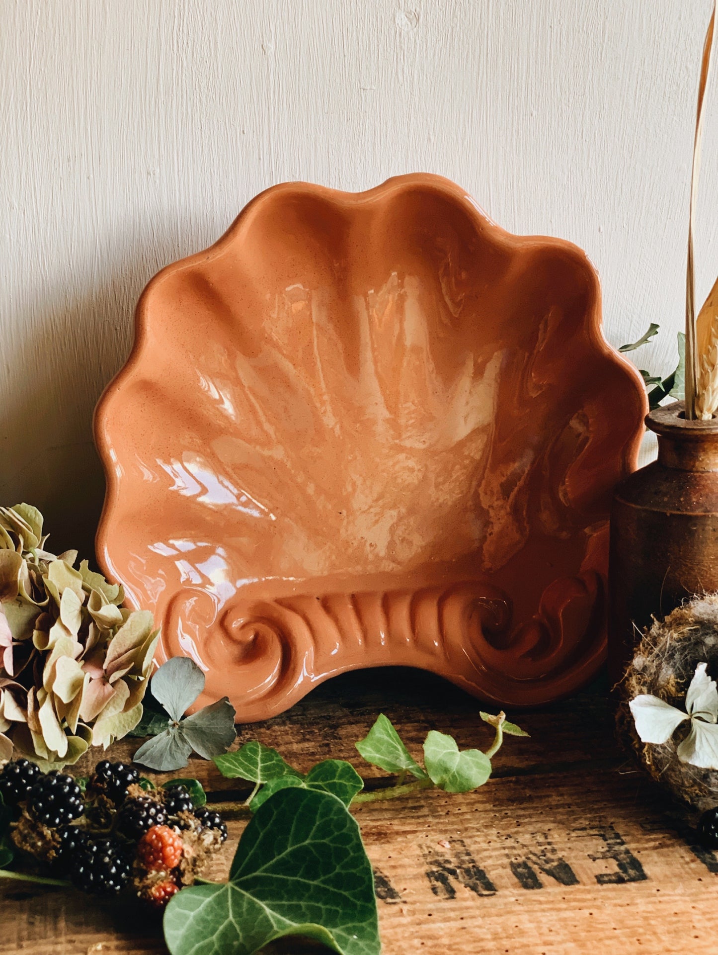 Vintage Handmade Italian Ceramic Shell Dish