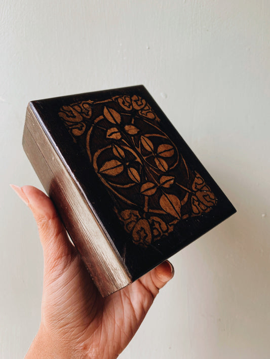 Art Deco Wooden Box with Compartments