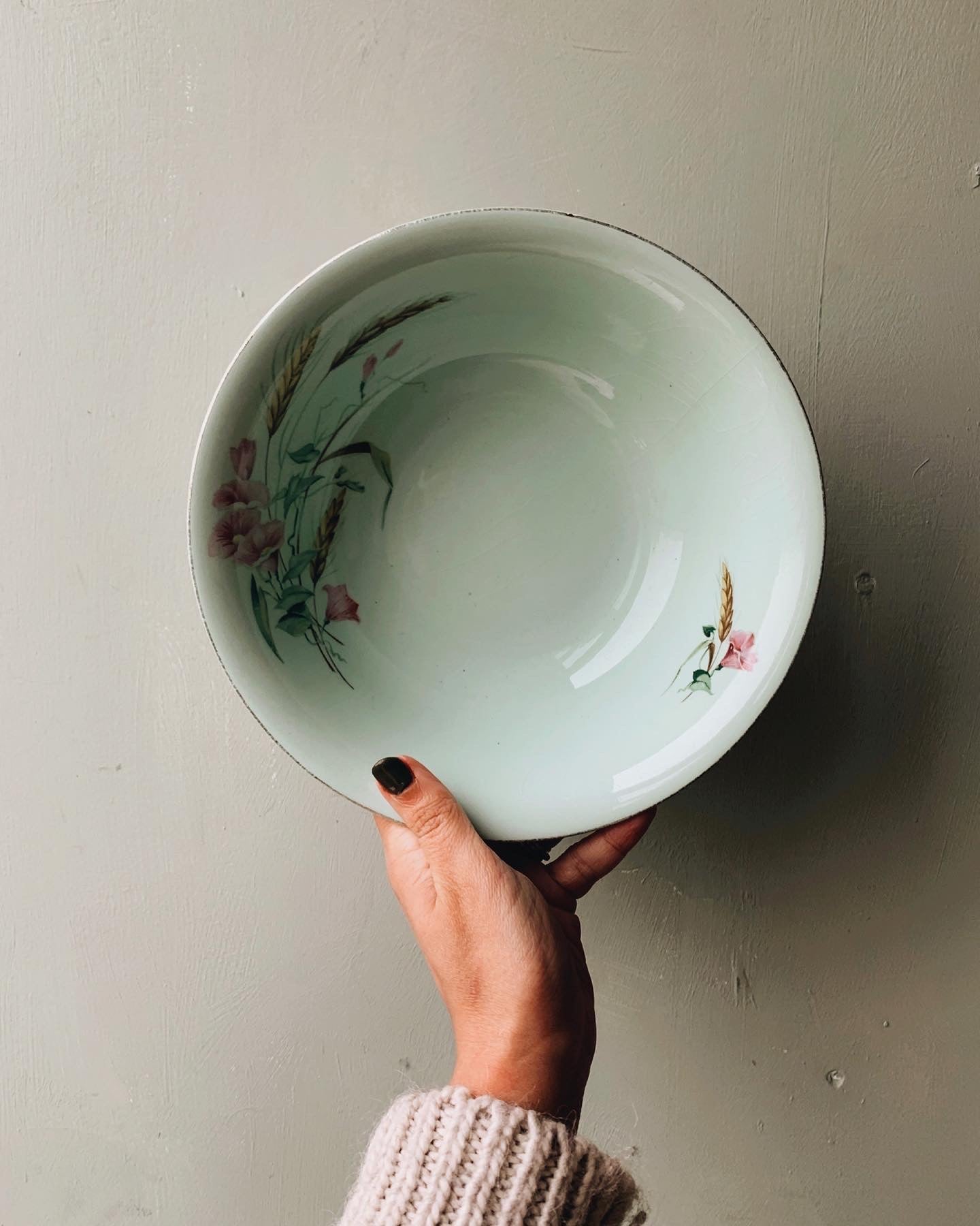Vintage Mint Green Harvest Alfred Meakin Bowl