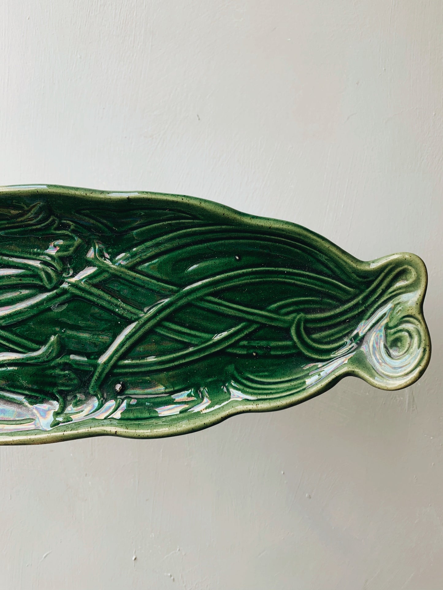 Large Green Art Deco Dish (UK SHIPPING ONLY)