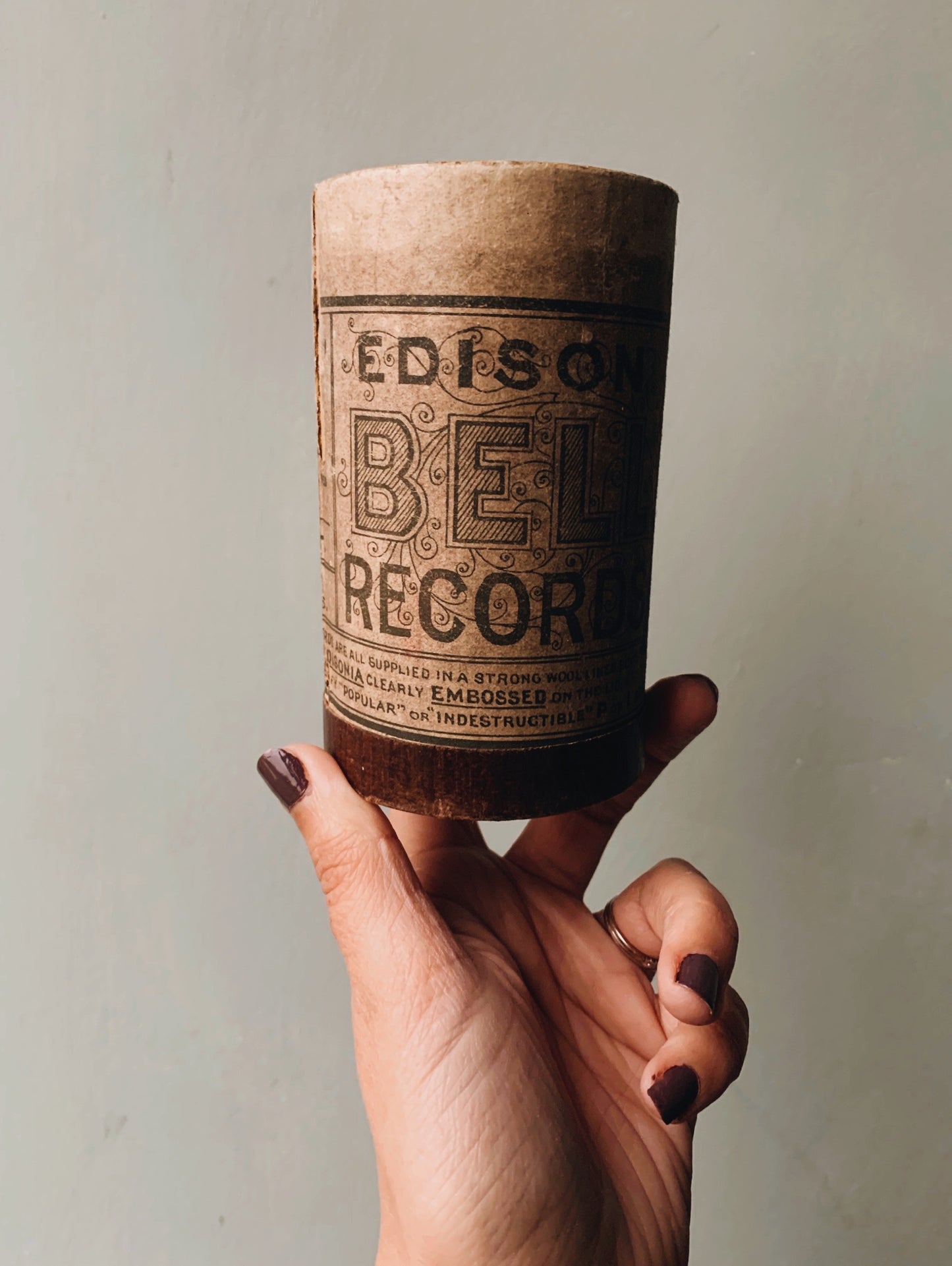 Vintage Moulded Phonograph Cylinder Records Case