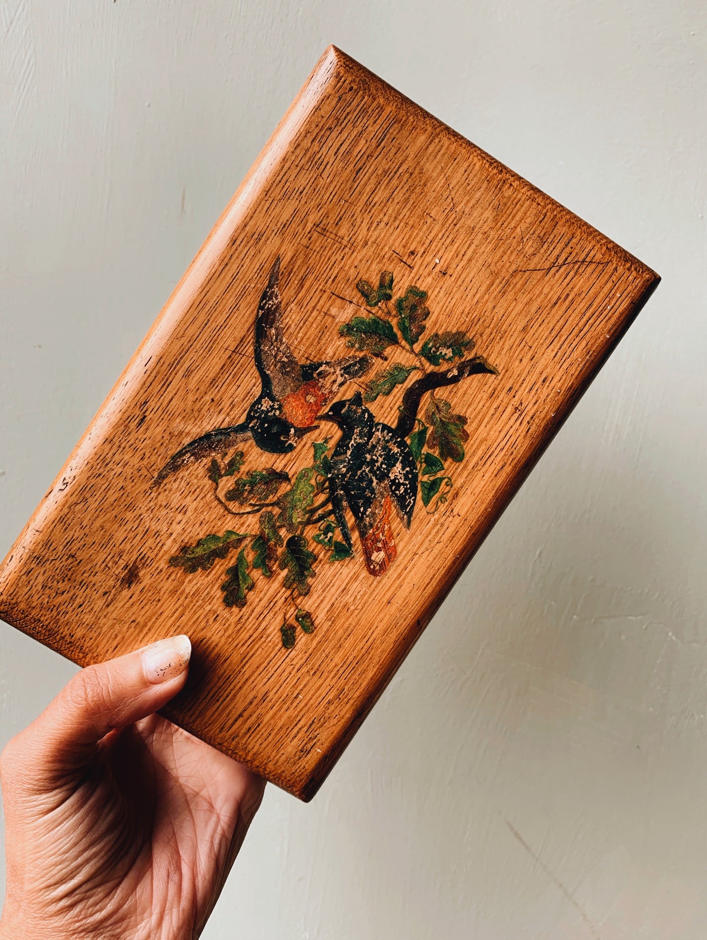 Antique Birds Wooden Box