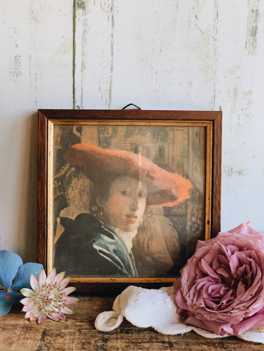 Preloved “girl with red hat ” Print ~ S&S