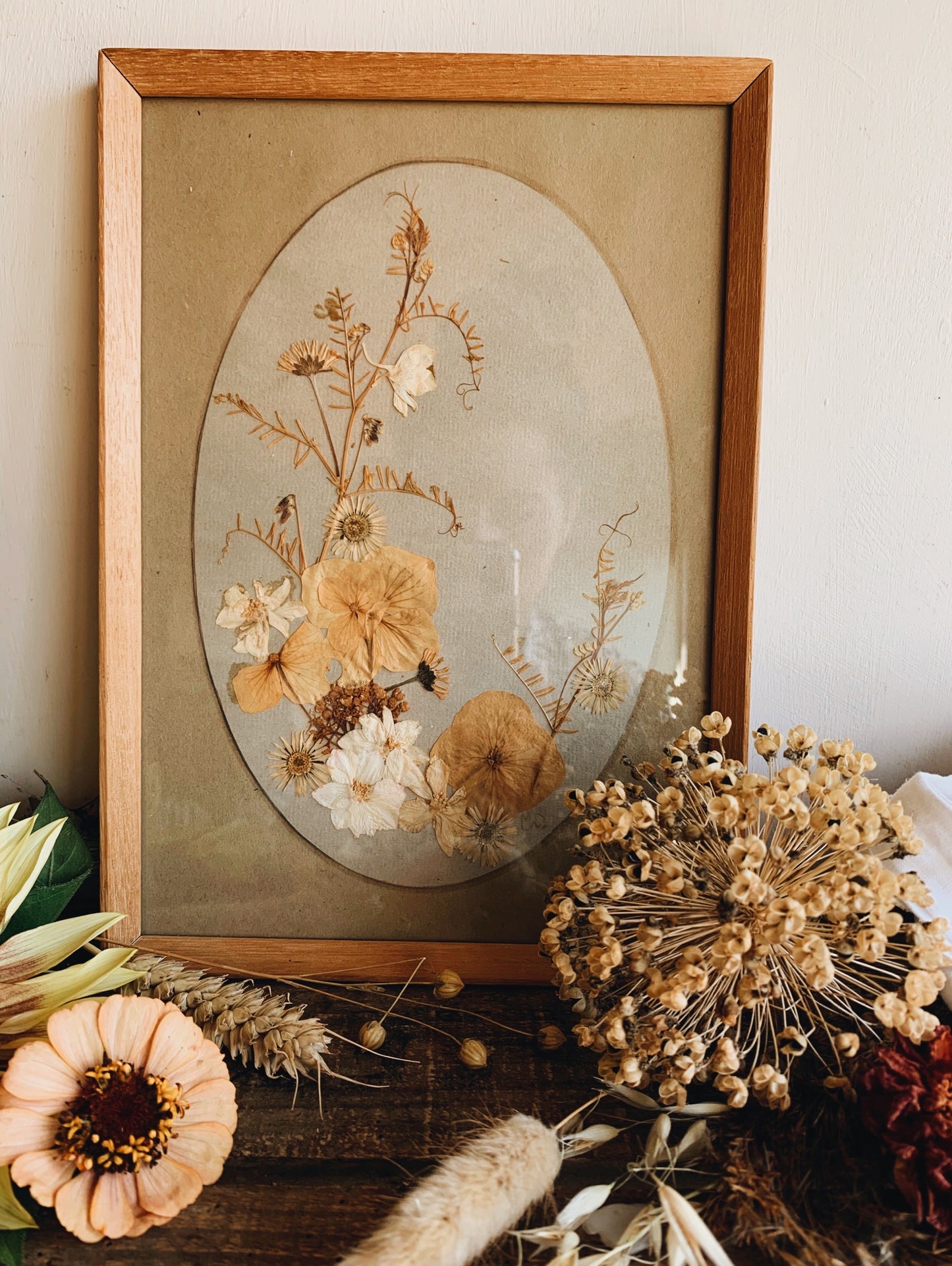 Vintage Dried Florals in Frame
