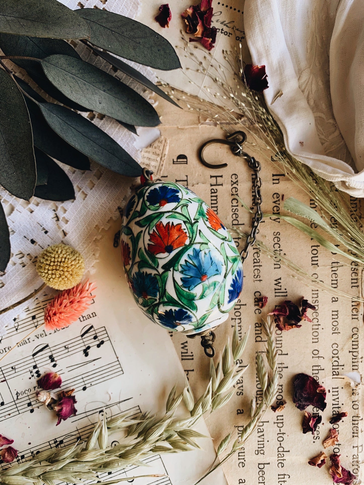 Rustic Decorative Ceramic Hanging Egg