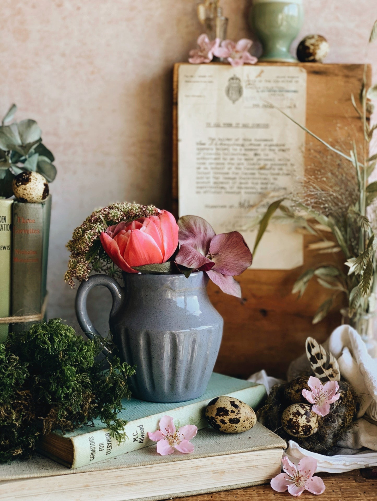 Antique Cornflower Blue / Purple Jug