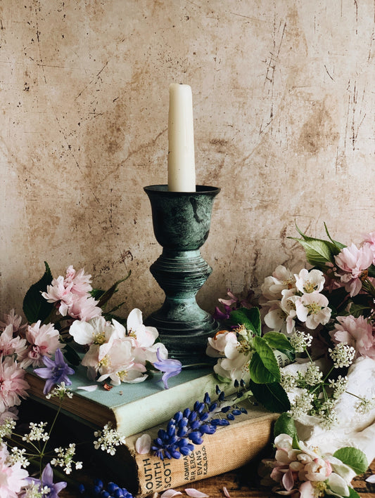 Rustic Patina Style Candle Stick