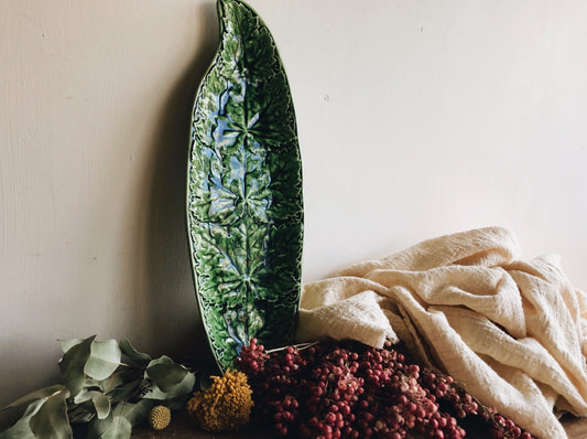 Vintage Green Botanical Dish