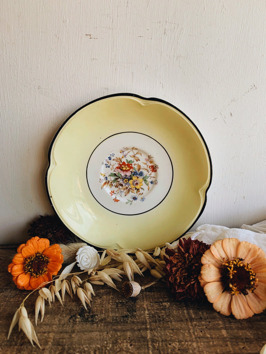 Vintage Yellow Floral Johnson’s Plate