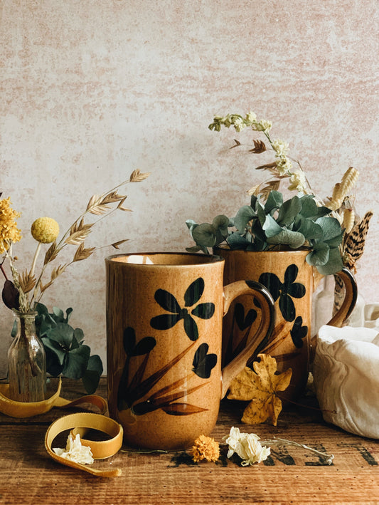 Rustic Hand~painted Botanica Cup (four available sold separately)