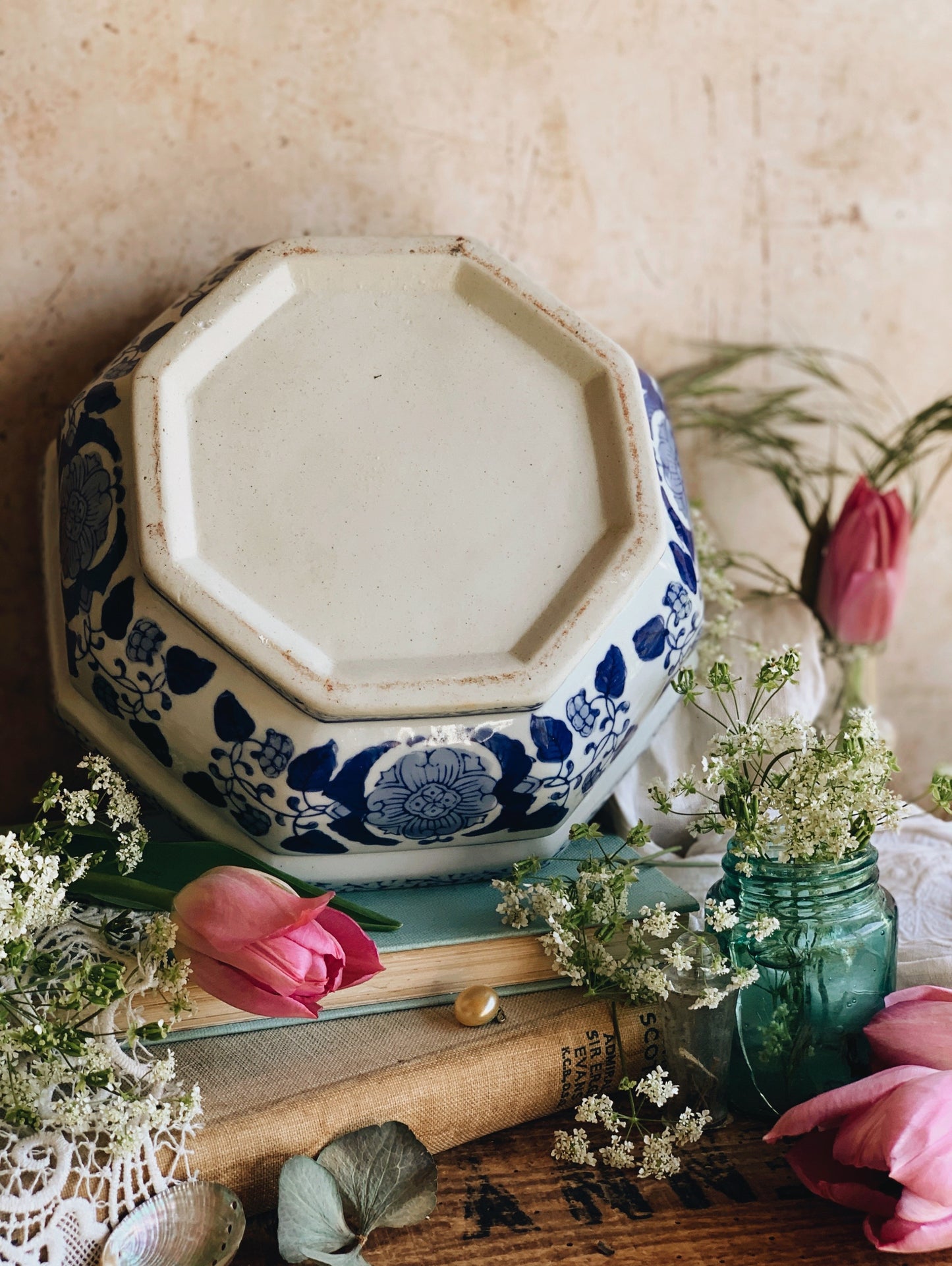 Large Antique Ming Style Planter (UK shipping only)
