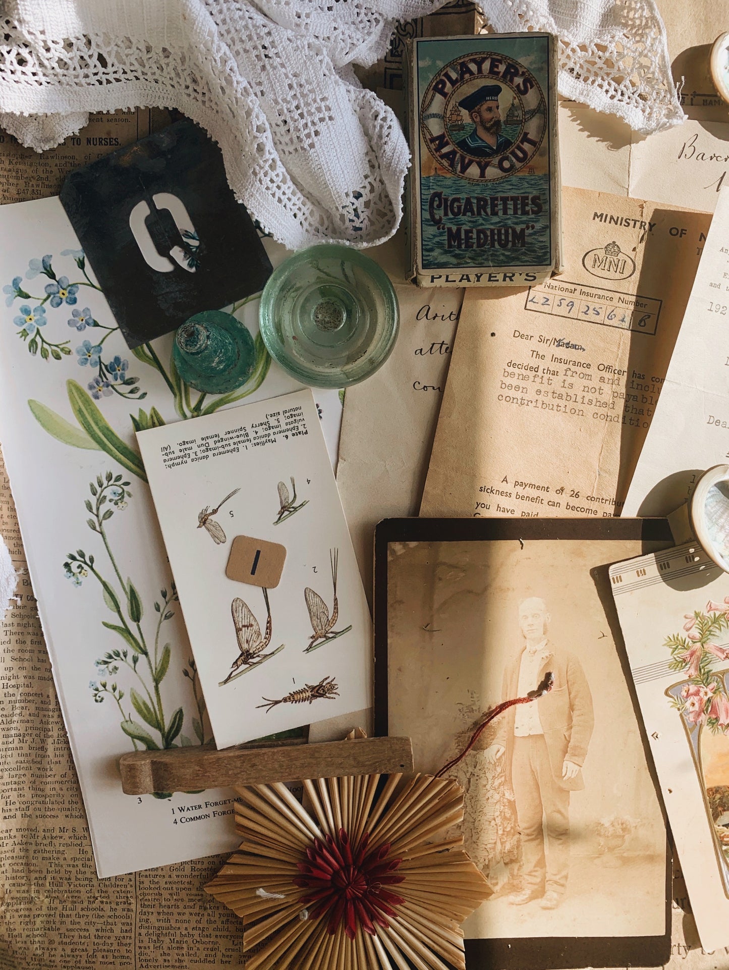 S&S signature vintage Ephemera & styling prop collections ~ forget me not